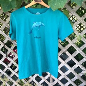 Good vibes teal dolphin shirt